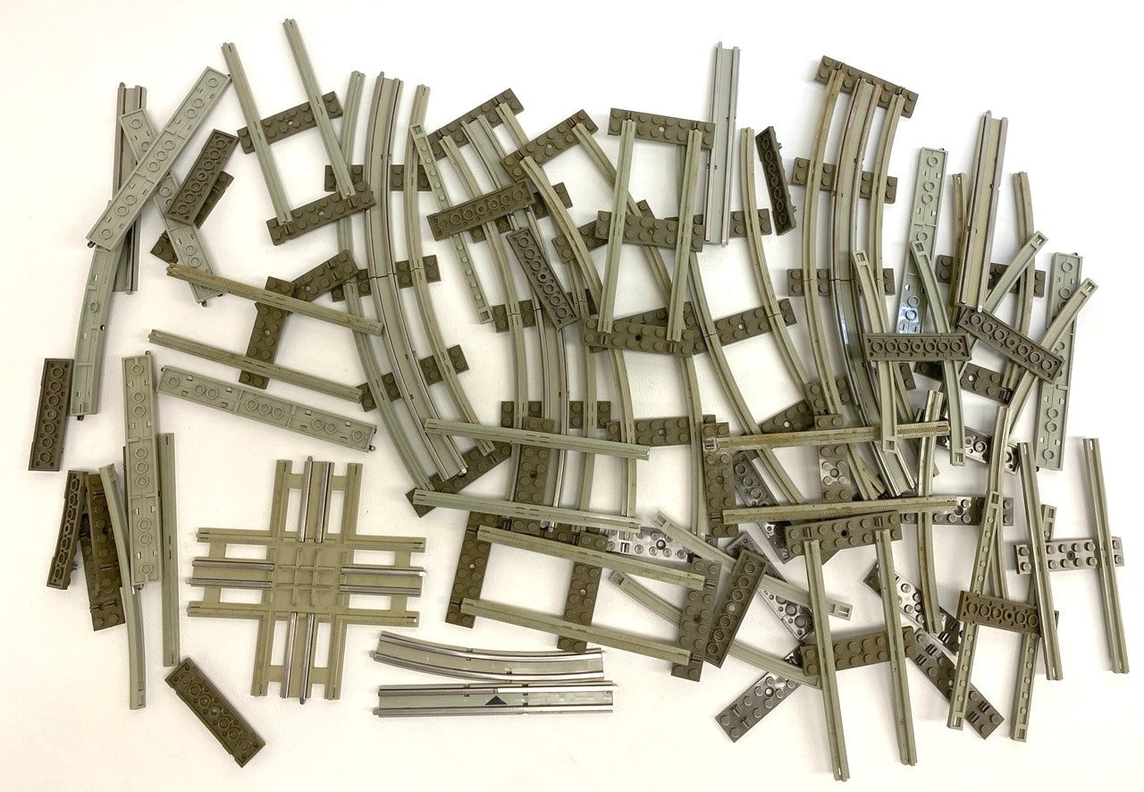 LEGO Trains Vintage 12V Track Mixed Fun Pack Includes Conducting Rails and Sleeper Plate