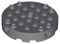 LEGO Dark Bluish Grey Round Brick 6x6 - Rare Piece from City Spaceport Set #60080
