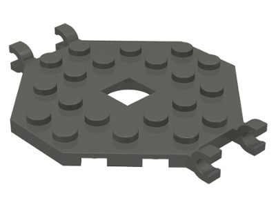 LEGO Vintage Plate 6x6 with Clips Dark Grey (Old Shade)