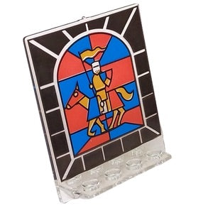 LEGO Vintage Castle Stained Glass Swivel Door with Knight Pattern 2x5x5