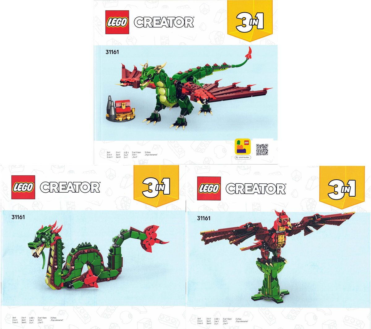 LEGO Creator Medieval Dragon Set #31161 Includes Instructions