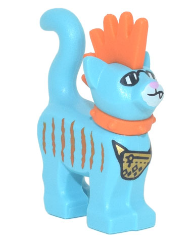 LEGO Monkie Kid Animal 'Mo' - Medium Azure Cat with Orange Mohawk