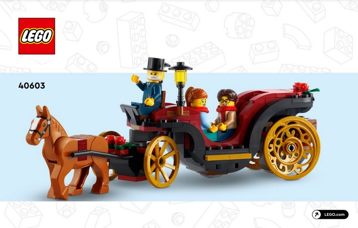LEGO Christmas Wintertime Carriage Ride Set #40603 Includes Instructions and Minifigures