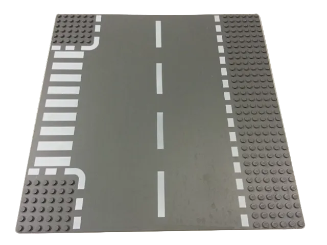 LEGO Baseplate 32x32 Dark Bluish Grey 6-Stud T Intersection with White Markings