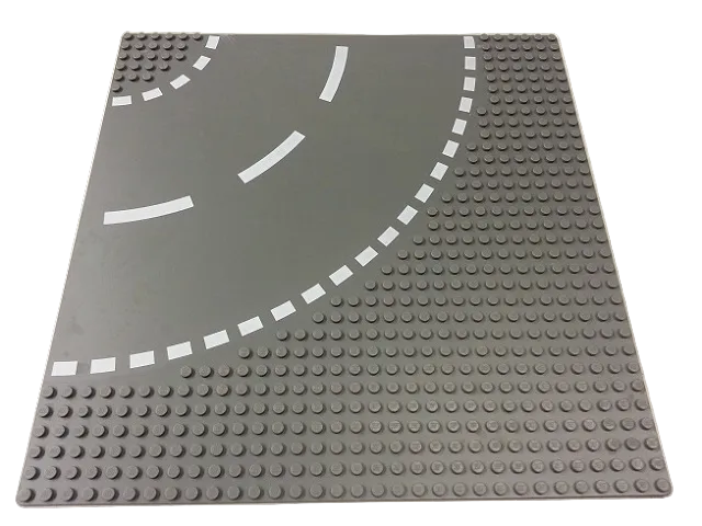 LEGO Baseplate 32x32 Dark Bluish Grey 6-Stud Curve with White Markings