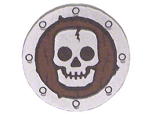 LEGO Castle Small Shield with Skull Pattern