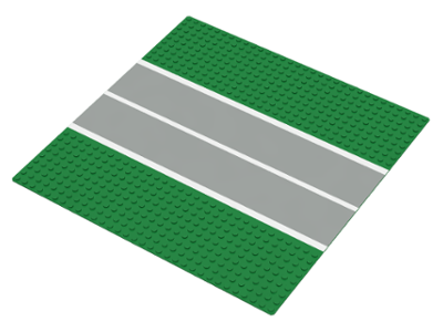 LEGO RARE Vintage 32x32 Green Road with Runway Baseplate - Classic Town