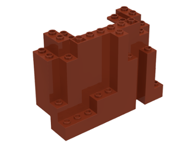 LEGO Rock Panel 4x10x6 Rectangular - Reddish Brown - BURP (Big Ugly Rock Piece)