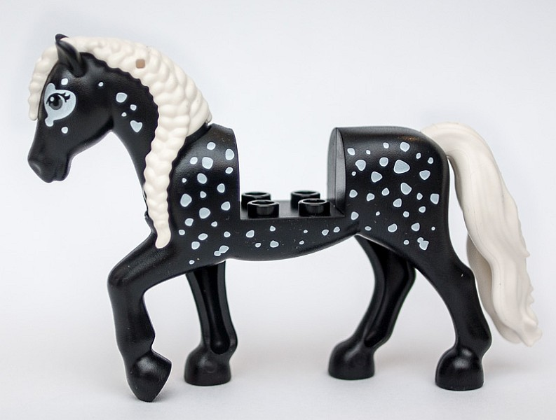 LEGO Animal Horse Black with White Rubber Tail and Mane
