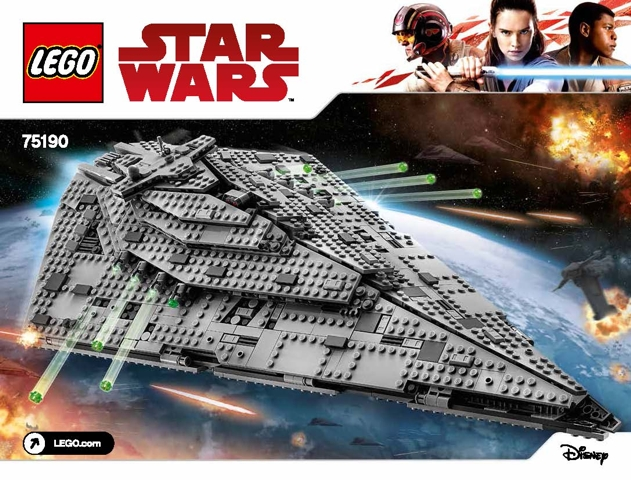 LEGO Star Wars First Order Star Destroyer Set #75190 Includes Instructions , no Minifigures
