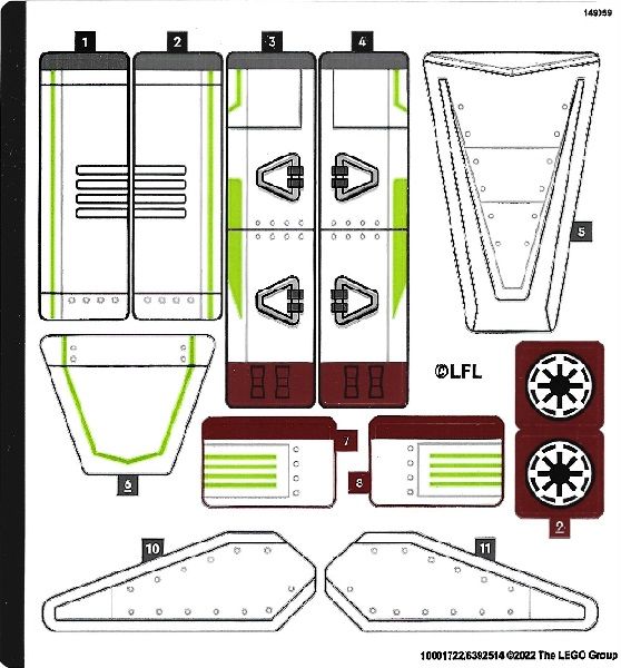 LEGO Star Wars BRAND NEW Sticker Sheets From Set #75342 Republic Fighter Tank