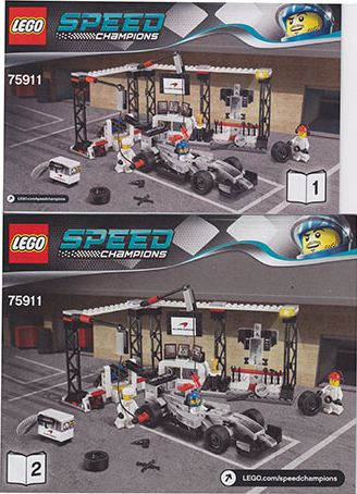 LEGO Speed Champions McLaren Mercedes Pit Stop Set #75911 Includes Minifigures and Instructions