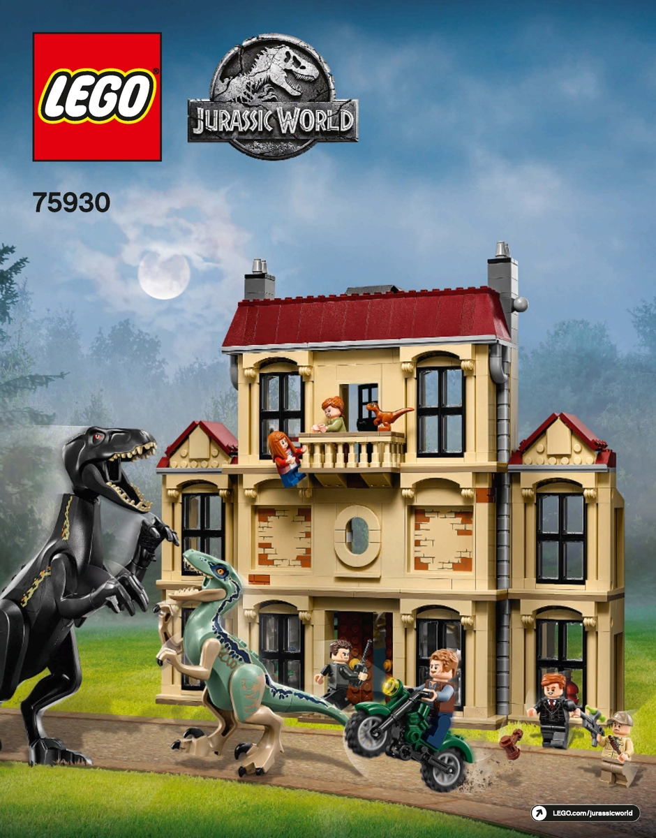 LEGO Jurassic World Indoraptor Rampage at Lockwood Estate Set #75930 Includes Minifigures and Instructions