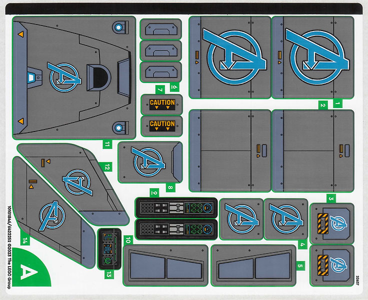 LEGO Marvel Quinjet Sticker Sheet ONLY for Set #76248