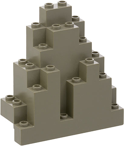 LEGO Rock Panel 3x8x7 Triangular - Light Grey (Old Shade) - LURP (Little Ugly Rock Piece)