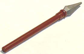 LEGO Minifigure Spear / Pike - Reddish Brown and Flat Silver