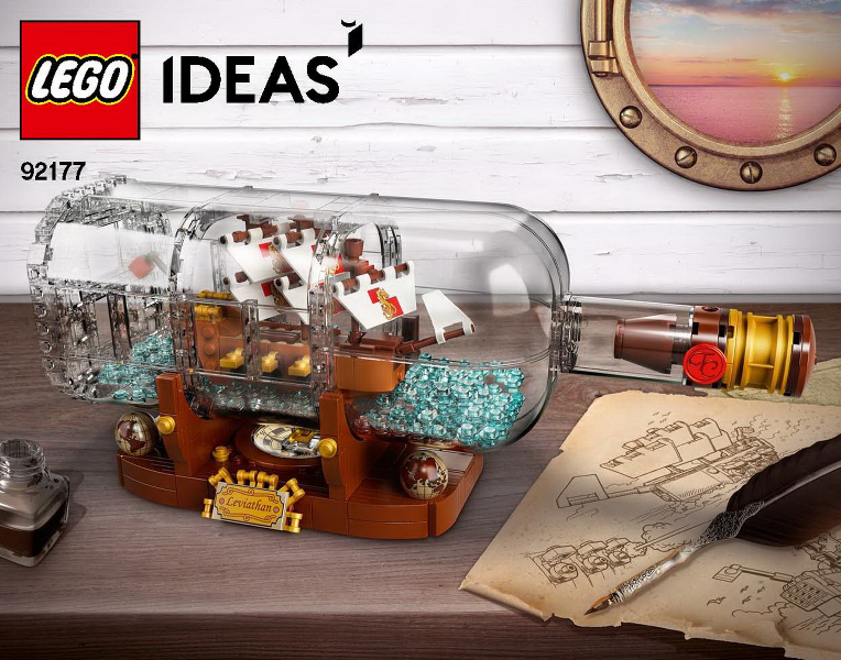LEGO Ideas Ship in a Bottle Set #92177 with Acrylic Display Case