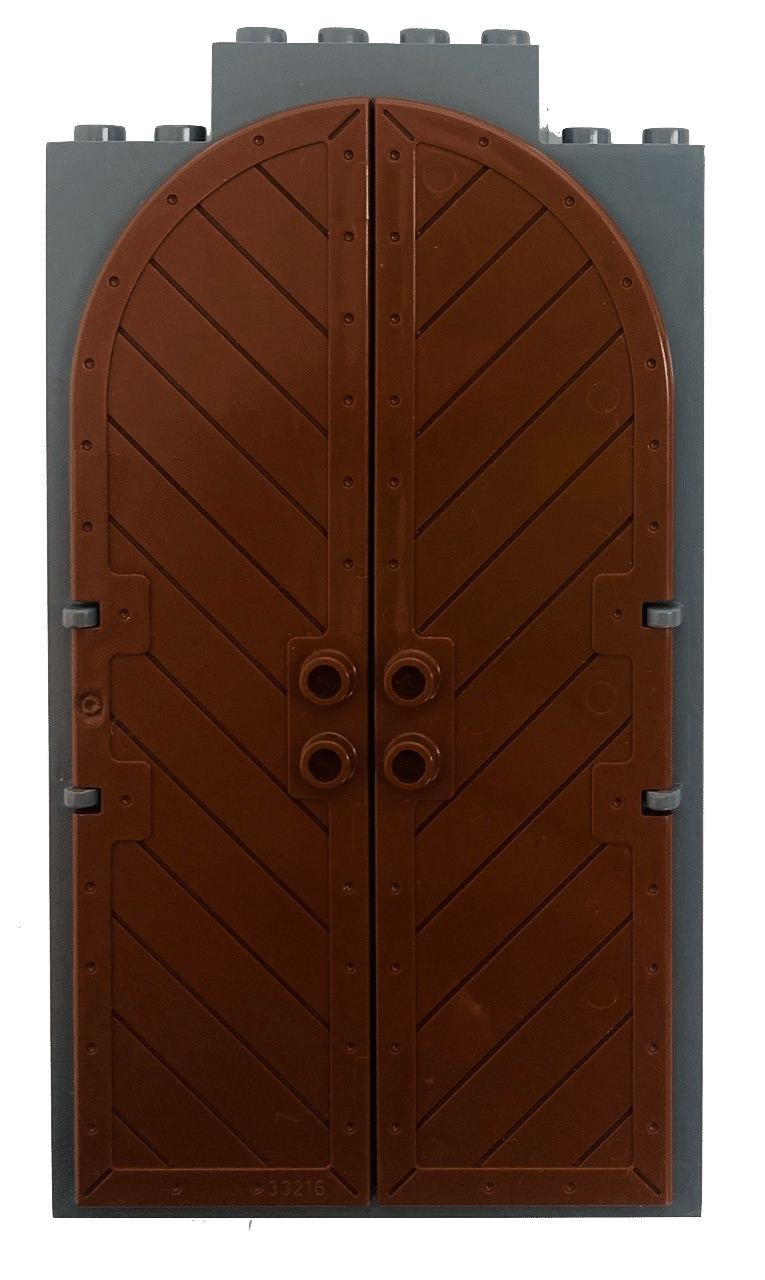 LEGO Harry Potter / Castle Door 1x4x11-1/3 Pack of 2 Reddish Brown with Dark Bluish Grey Frame