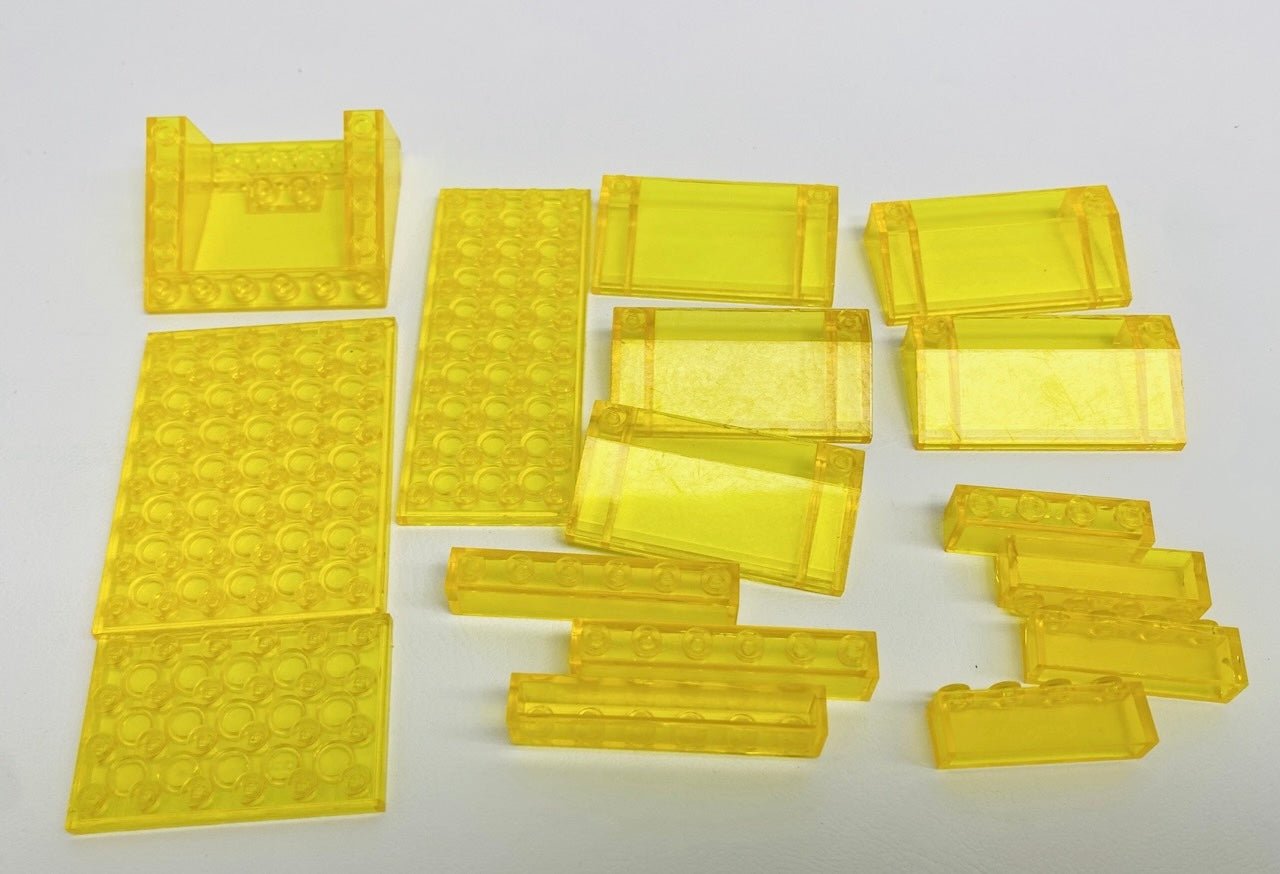 LEGO Trans Yellow Classic Space Fun Pack Mixed Bricks Plates Windscreens