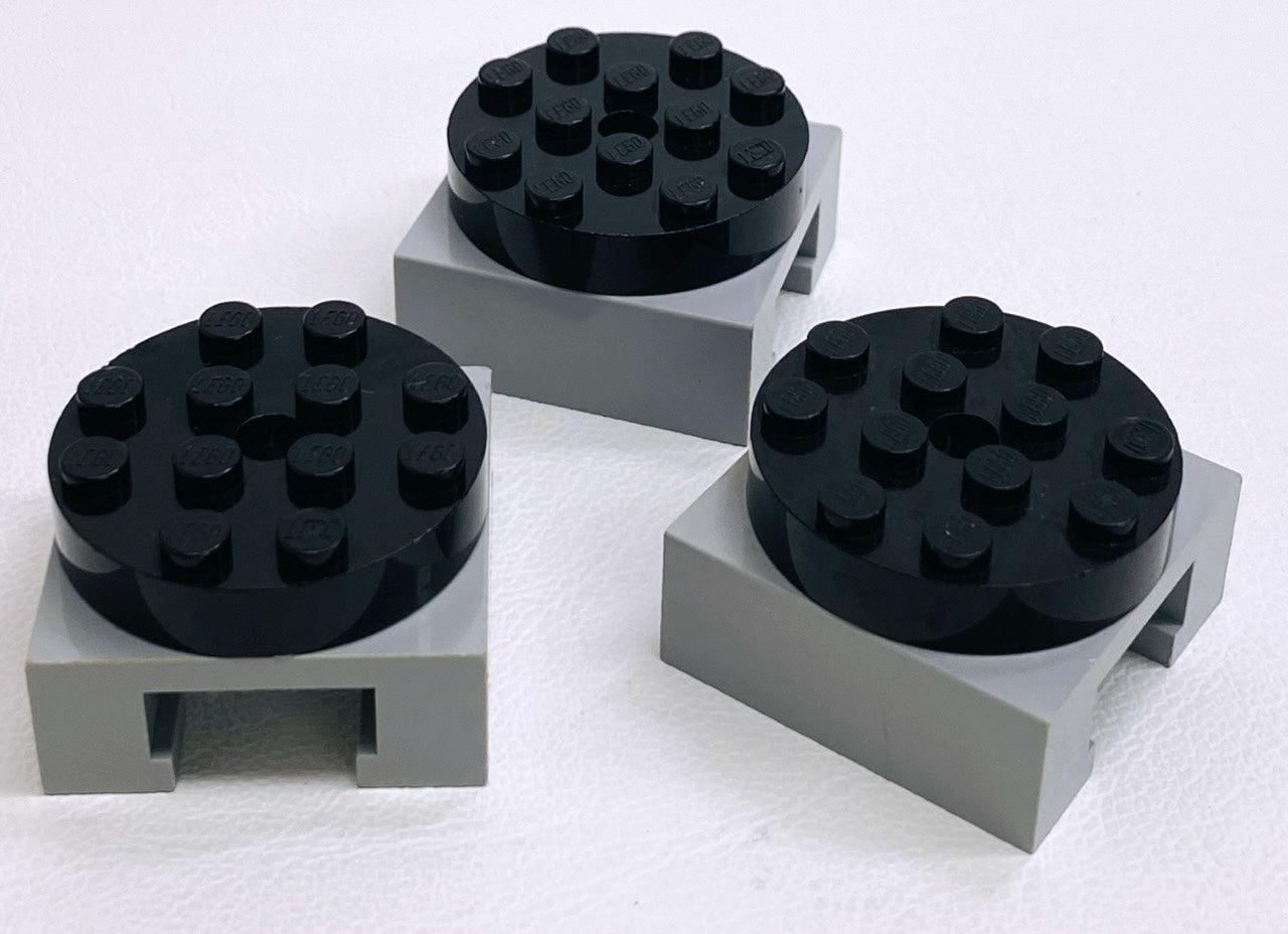 LEGO Turntable with Locking Base Pack of 3 Black / Light Bluish Grey