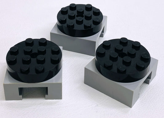 LEGO Turntable with Locking Base Pack of 3 Black / Light Bluish Grey