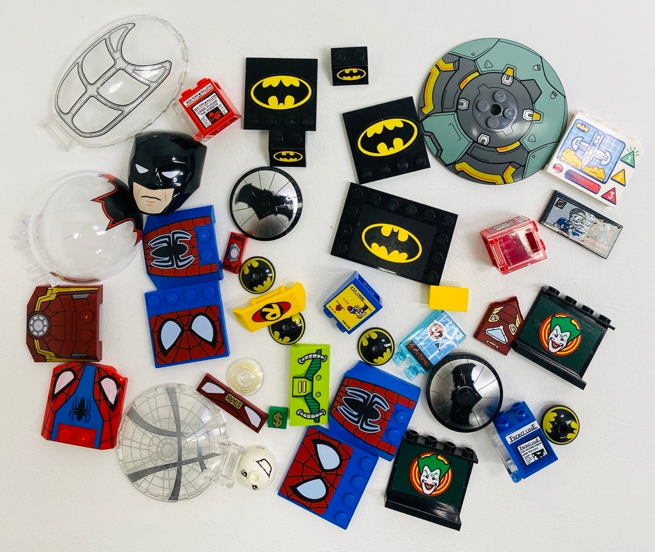 LEGO Superheroes Printed Pieces Fun Pack Mixed Panels Dishes Tiles and More