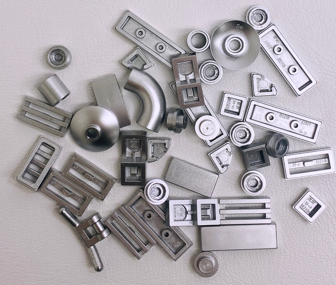 LEGO Metallic Silver Fun Pack Mixed Small Pieces Dishes Slopes Tiles and More