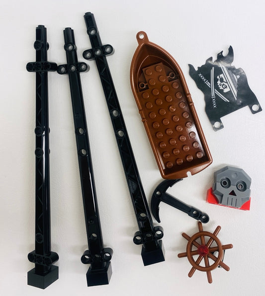 LEGO Pirates Fun Pack Mixed Pieces Masts Skull Rowing Boat and More