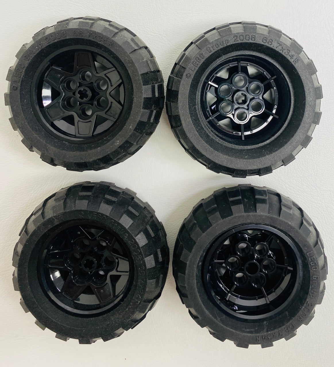 LEGO Technic Tyre 68.7x34R Pack of 4 with Black Hubs