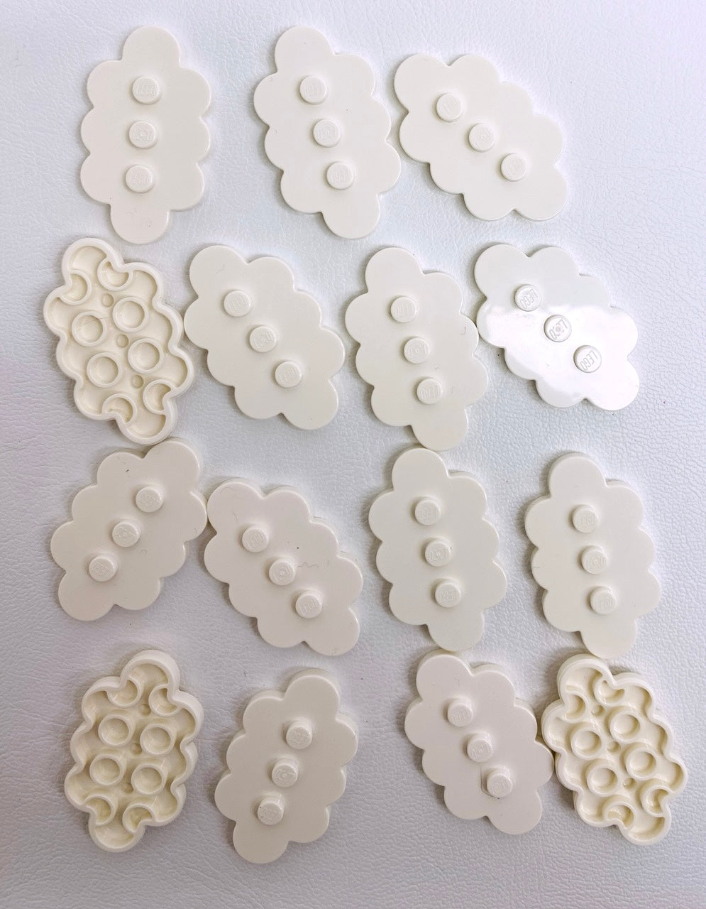 LEGO Cloud Shape Tile 3x5 Pack of 15 White
