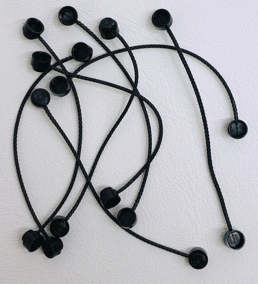 LEGO Black String with End Studs 10L Pack of 12 Black