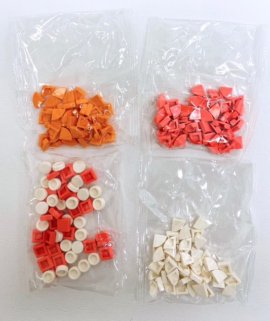 LEGO 1x1 Tiles Mixed Pack BRAND NEW White / Orange / Coral