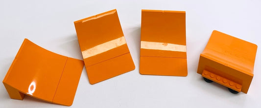 LEGO Stuntz Ramp / Slope Fun Pack of 4 Orange with Black Feet