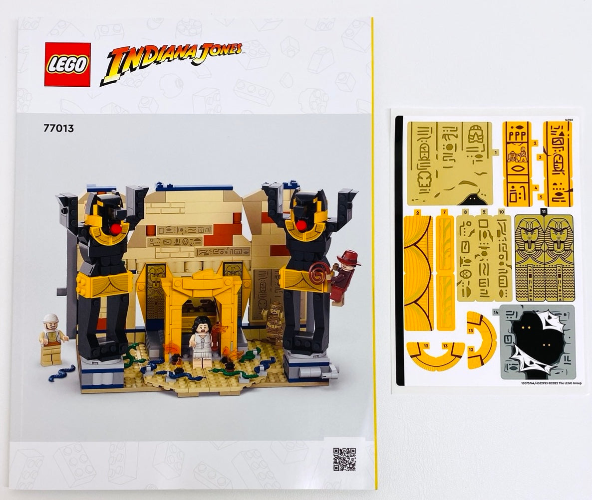 LEGO Indiana Jones Instructions and Sticker Sheet Only for Set #77013 Escape from the Lost Tomb