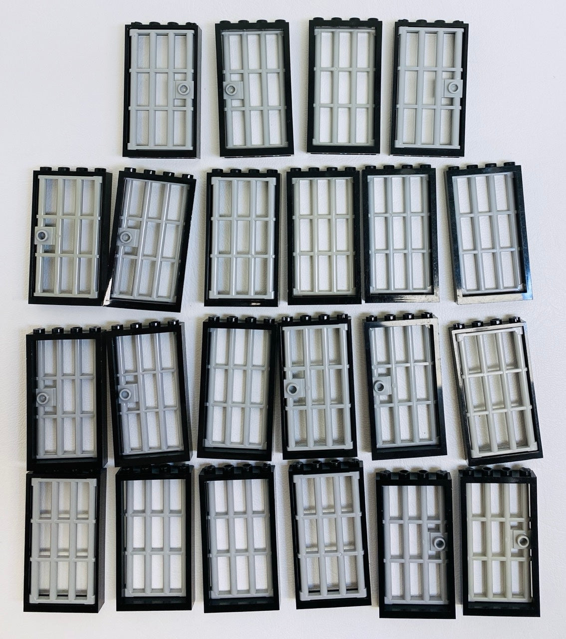 LEGO Door and Window Fun Pack Black Frames with Light Bluish Grey Bars