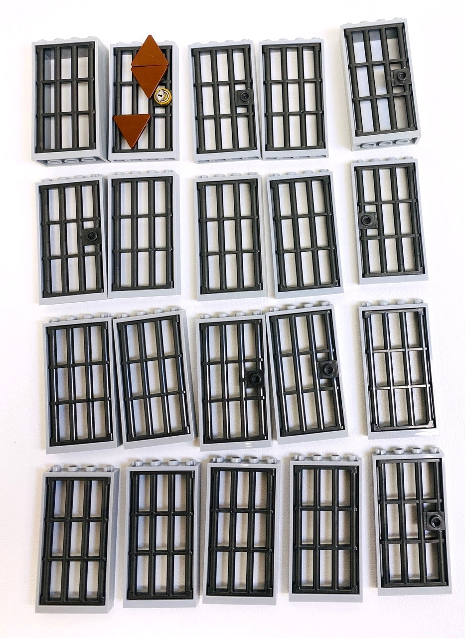 LEGO Door and Window Fun Pack Light Bluish Grey Frames with Dark Pearl Grey Bars