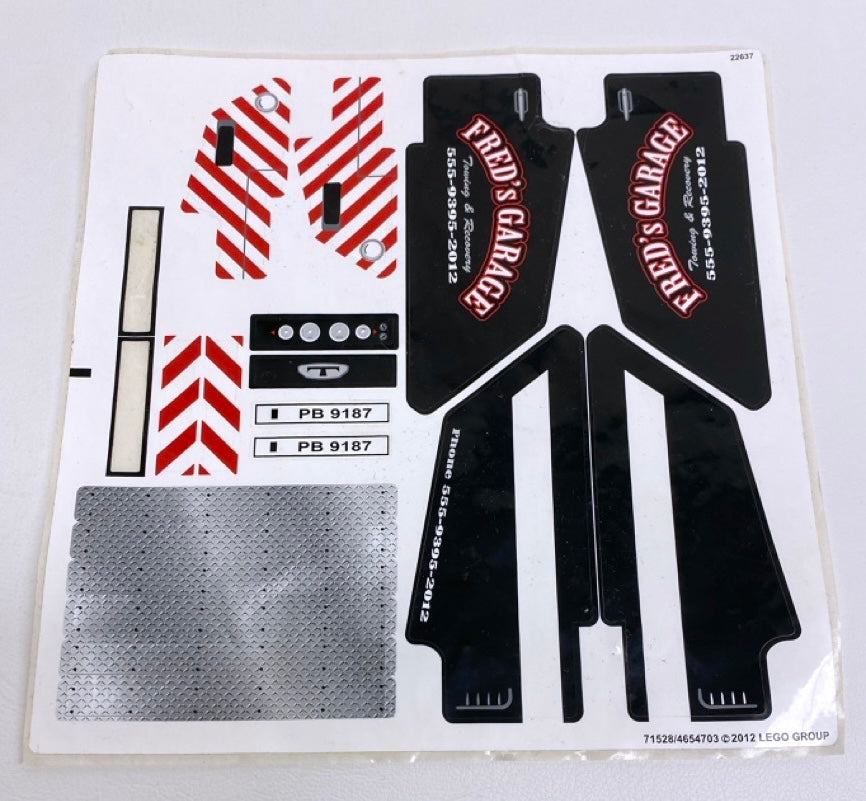 LEGO Technic Sticker Sheet From Set #9395 Pick-Up Tow Truck