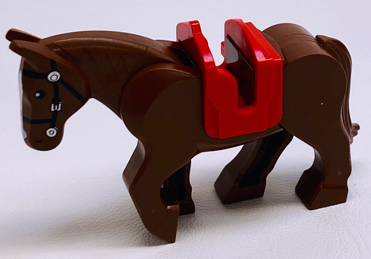 LEGO Animal Horse With Movable Legs and Red 1 Clip Saddle