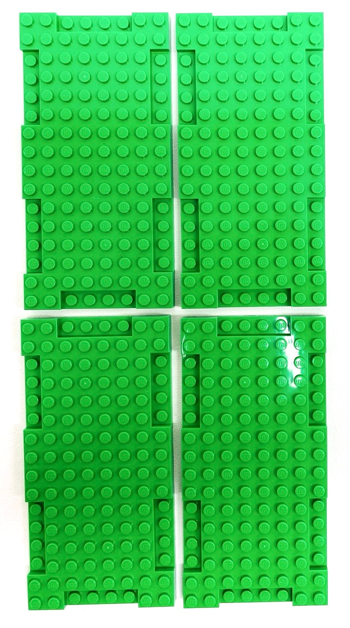 LEGO Brick Modified 8x16x2/3 Pack of 4 Bright Green