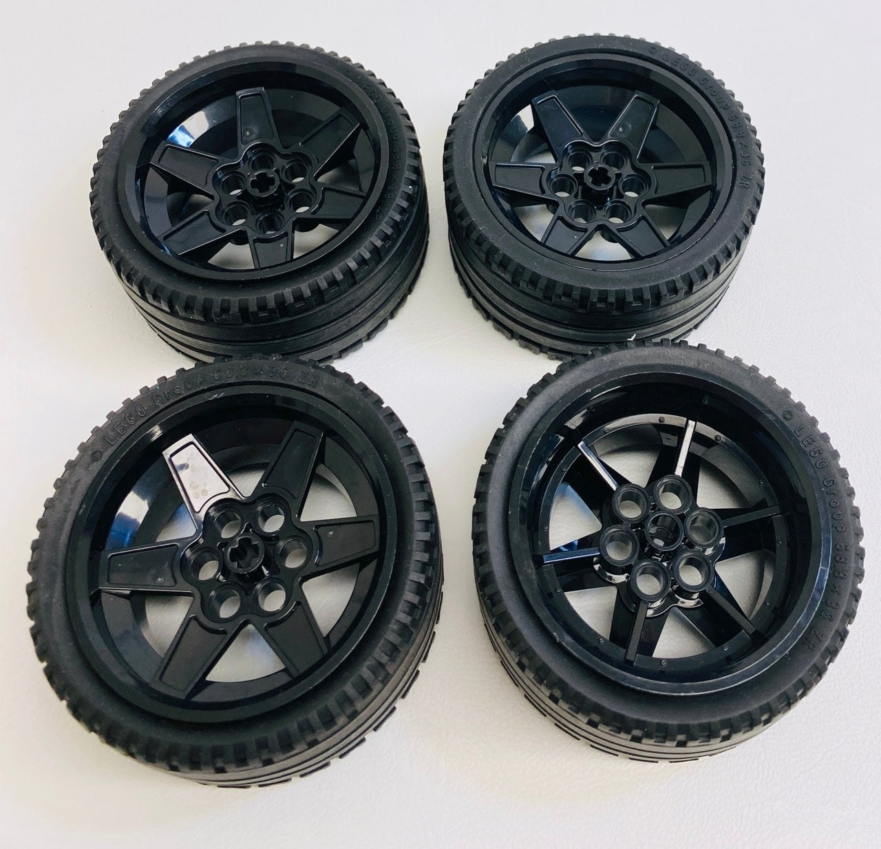 LEGO Technic Tyre 68.8x36ZR Pack of 4 with Black Hubs