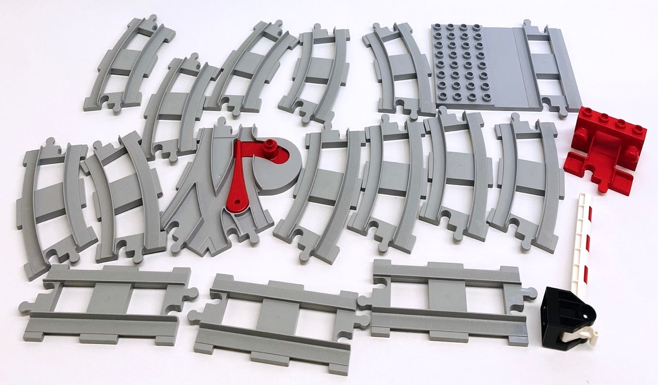 LEGO Duplo Train Track Mixed Fun Pack - Light Bluish Grey