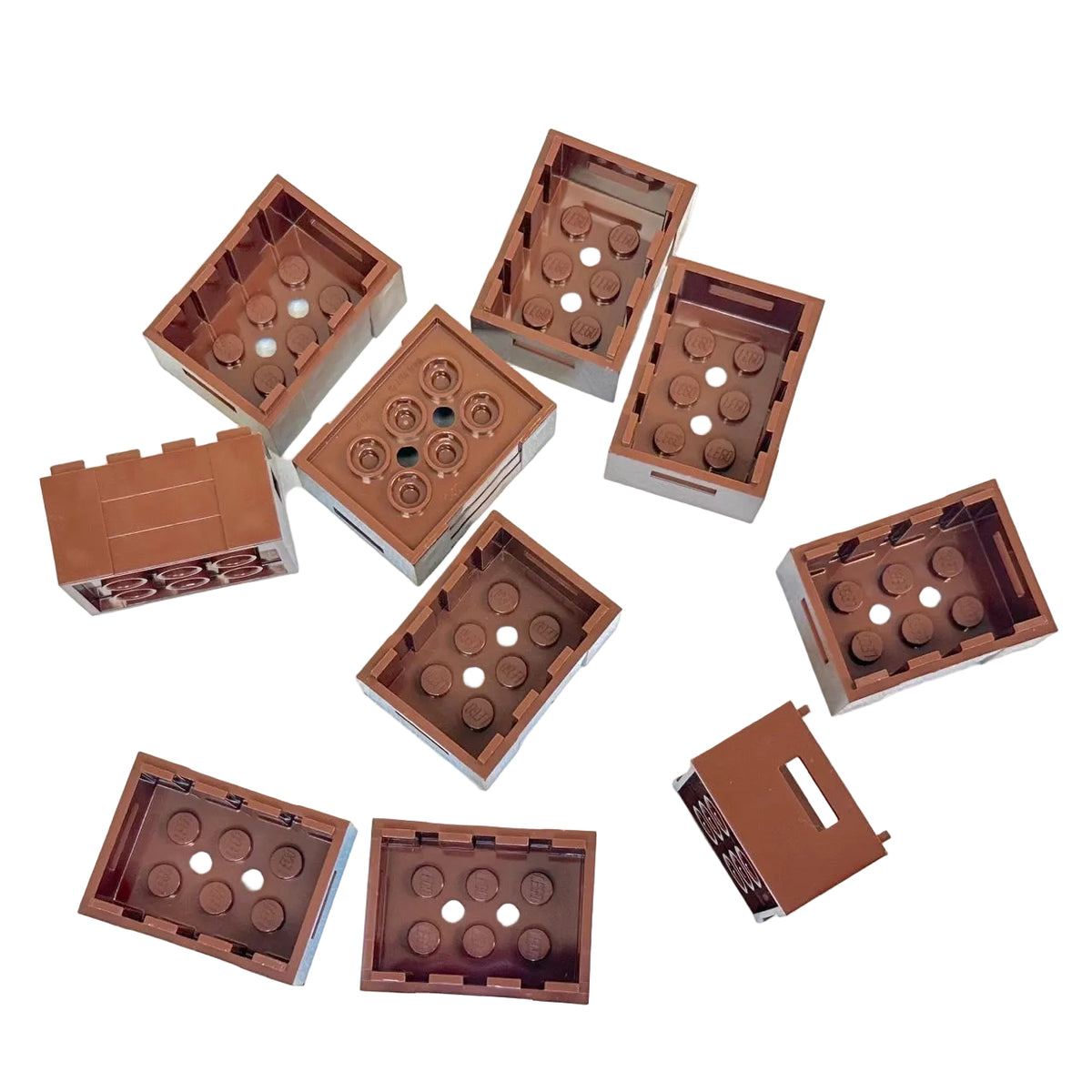 LEGO Reddish Brown Container Crates 3x4x1 2/3 Pack of 10