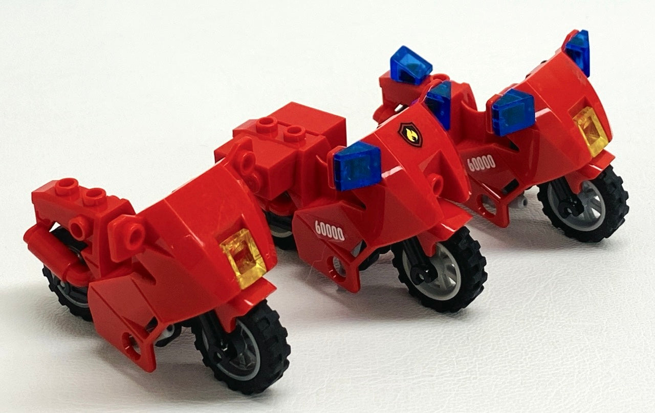LEGO City Motorcycle / Motorbike Pack Of 3 Fire Fighter