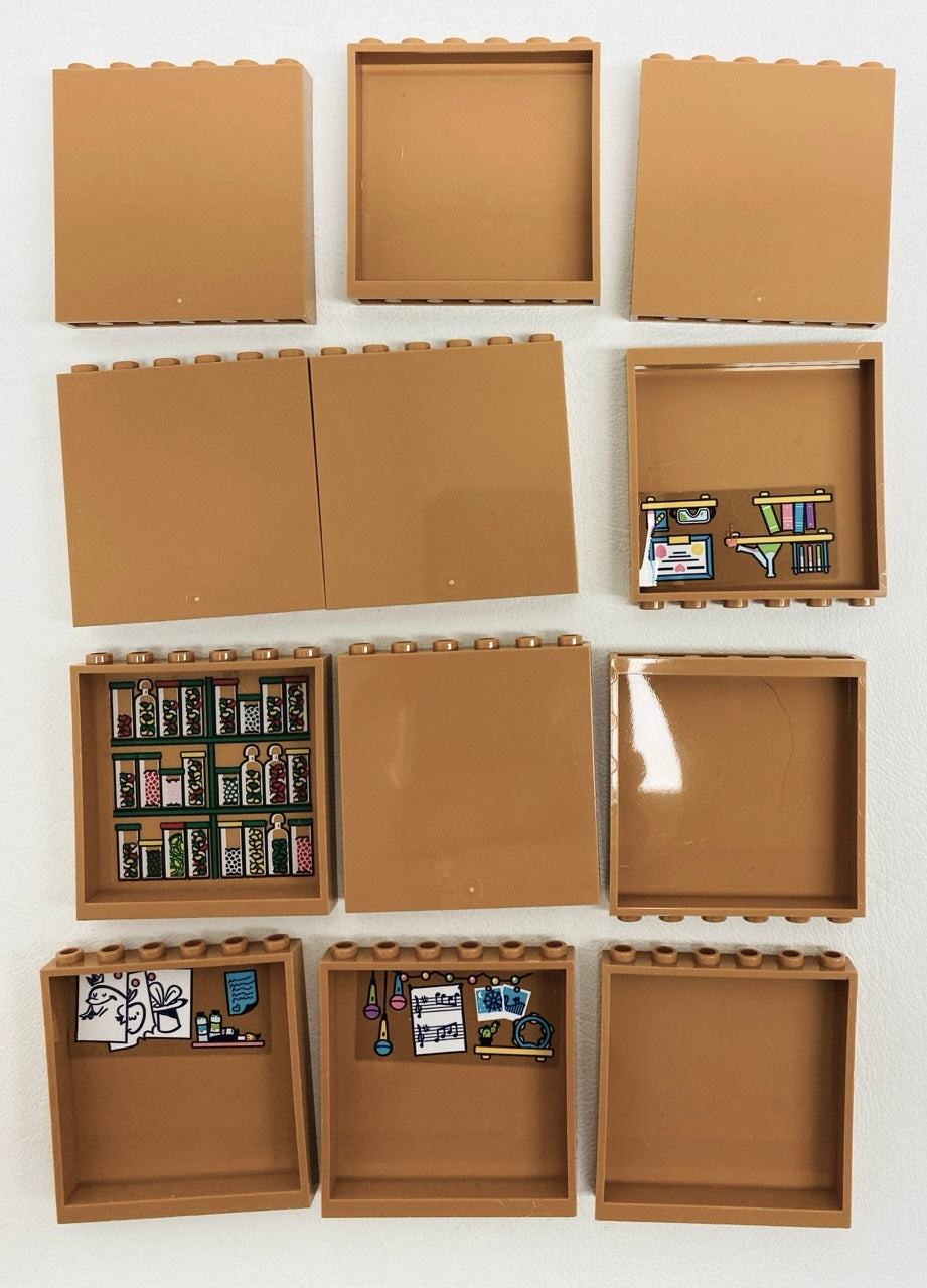 LEGO Panel 1x6x5 Pack of 12 Medium Nougat