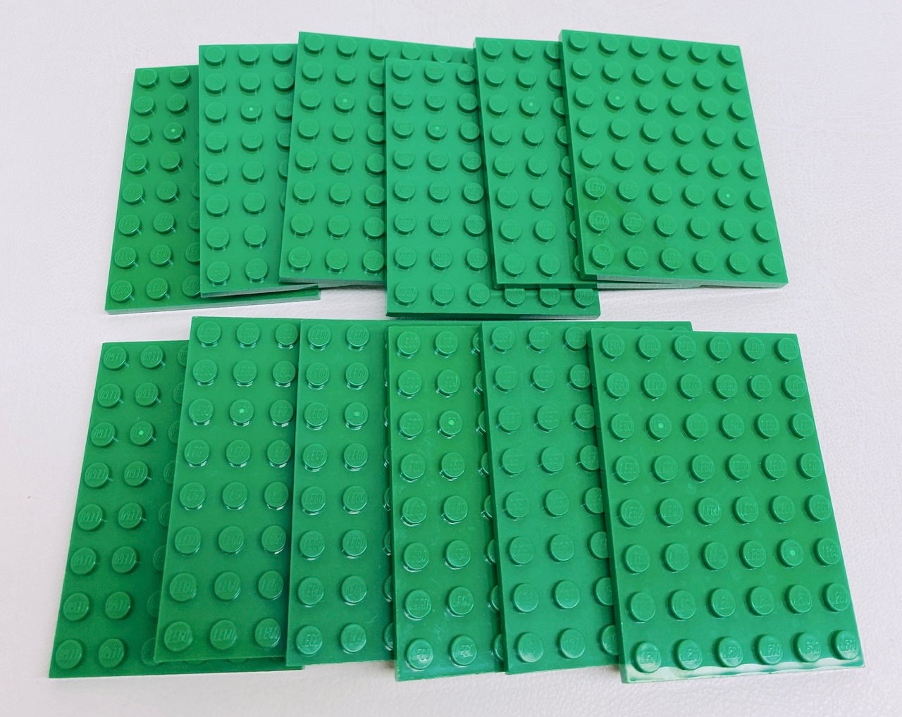 LEGO Green Plate 6x8 Pack of 12