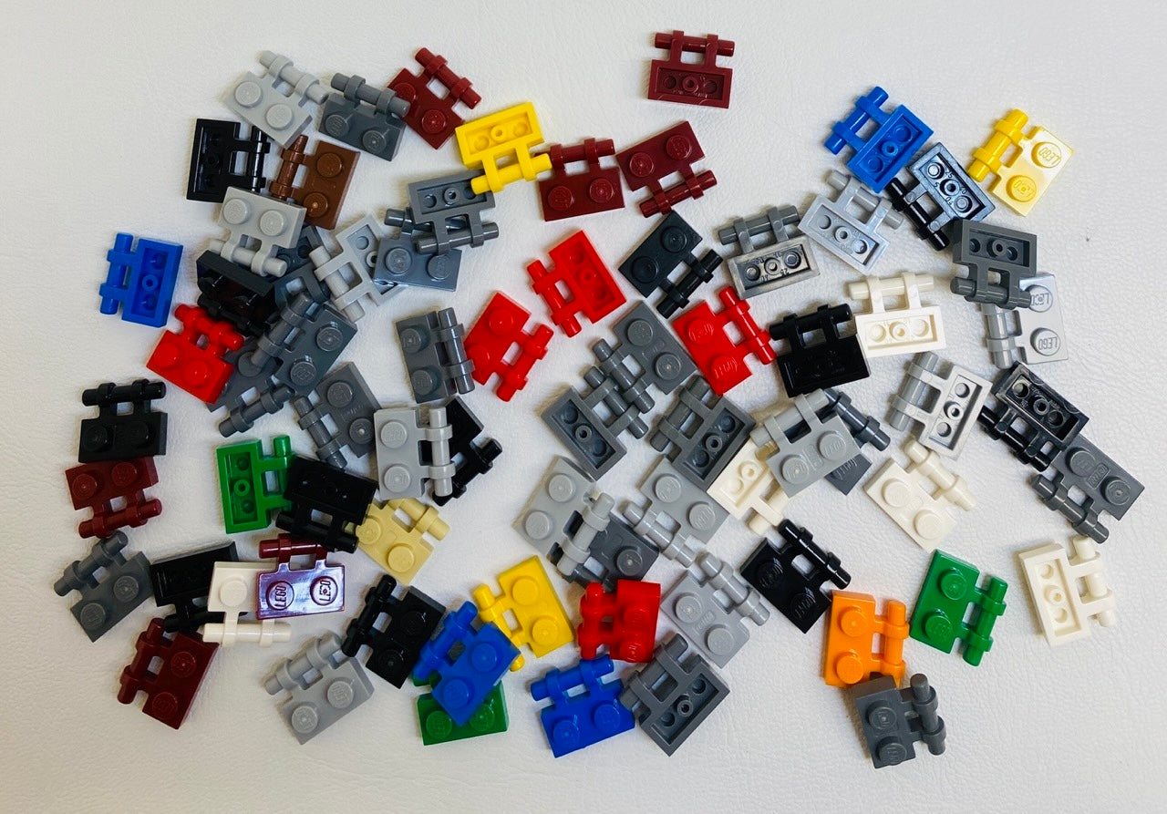 LEGO Plates Fun Pack - 1x2 with Bar Handle on Side - Free Ends - Mixed Colours