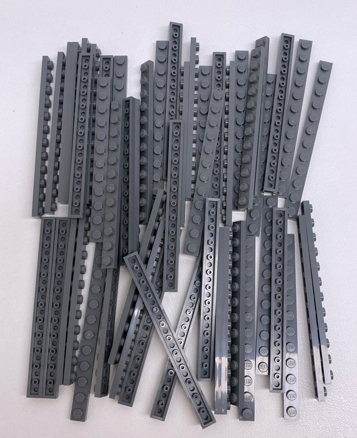 LEGO Plate 1x12 Fun Pack Dark Bluish Grey