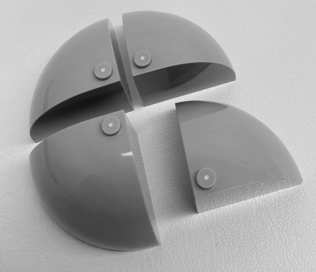 LEGO Light Bluish Grey Round Corner Brick 3x3x2 / Dome Top Pack of 4