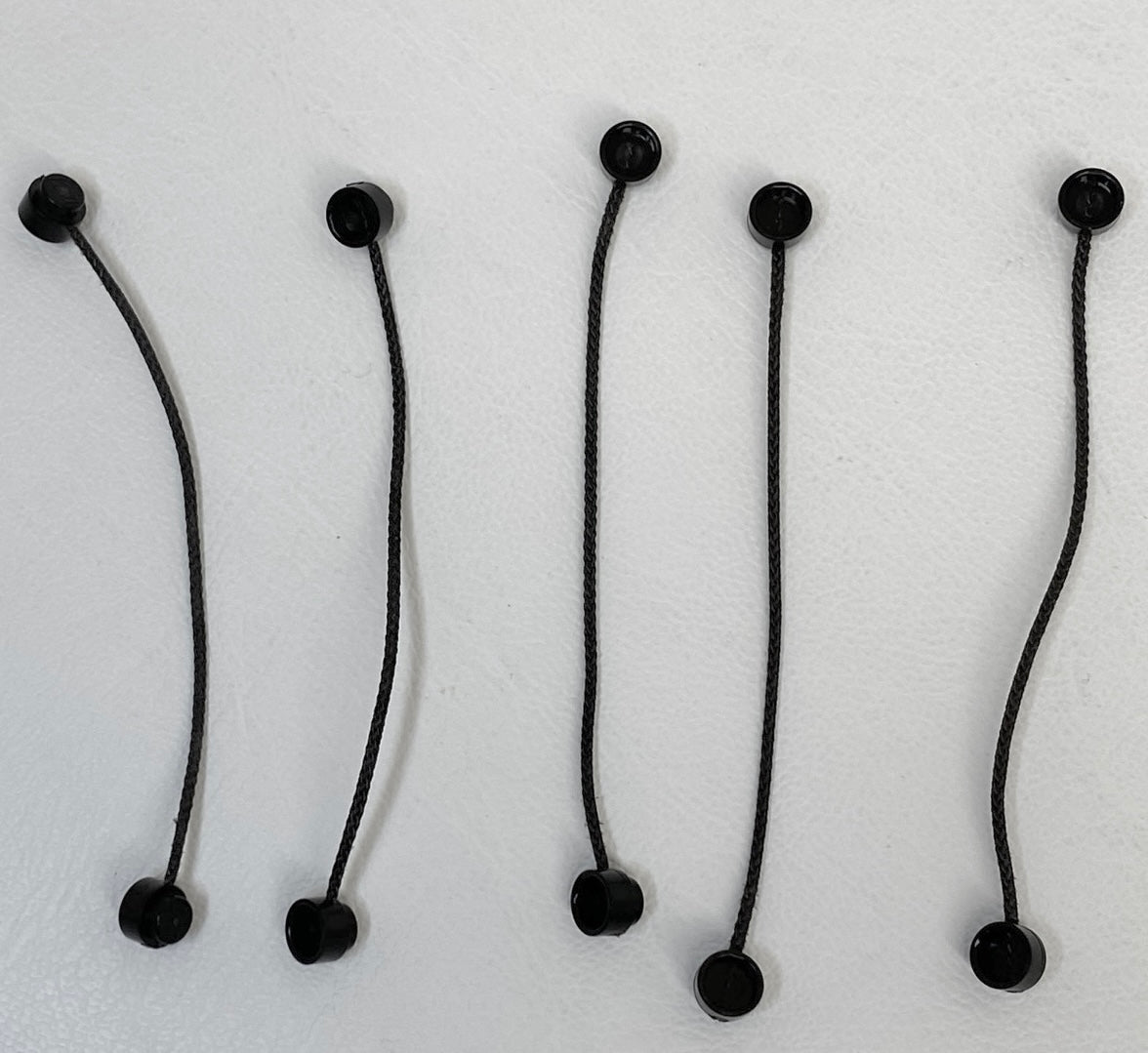 LEGO Black String with End Studs 10L Pack of 5 Black