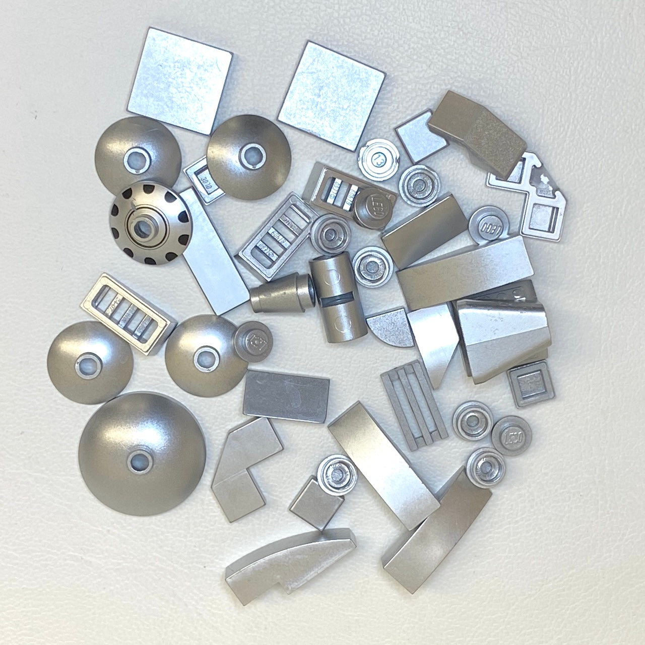 LEGO Metallic Silver Fun Pack Mixed Small Pieces Tiles Plates Slopes and More
